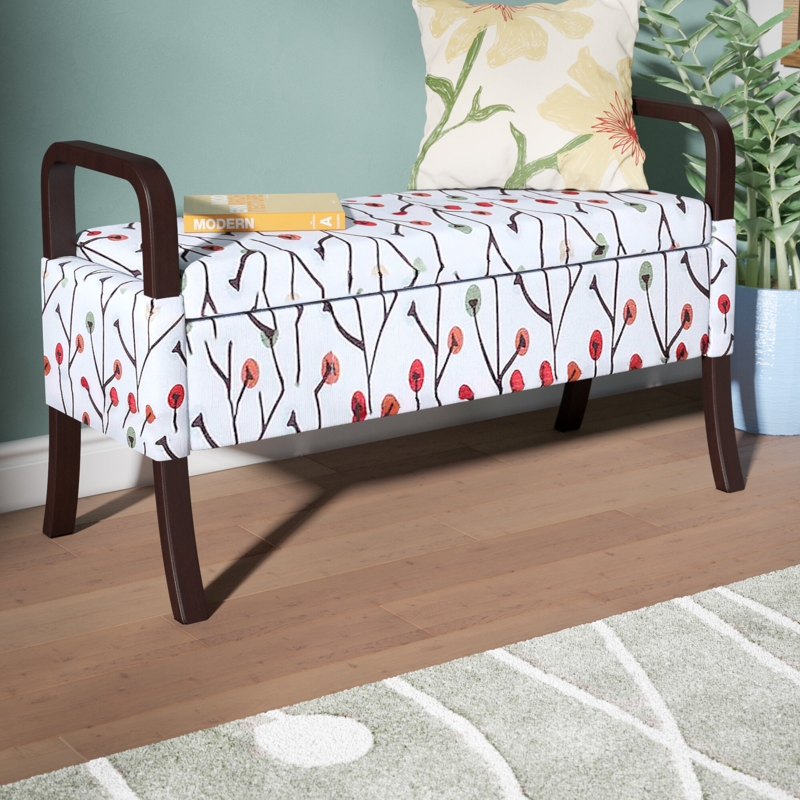 Velvet Storage Bench with Gold Metal Legs
