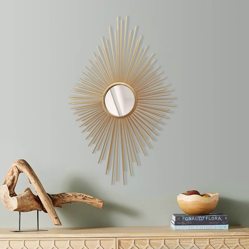 Gold Flourish Metal Wall Mirror