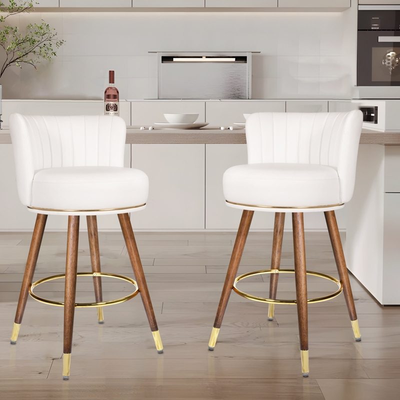24" Padded Swivel Bar Stools (Set of 2)