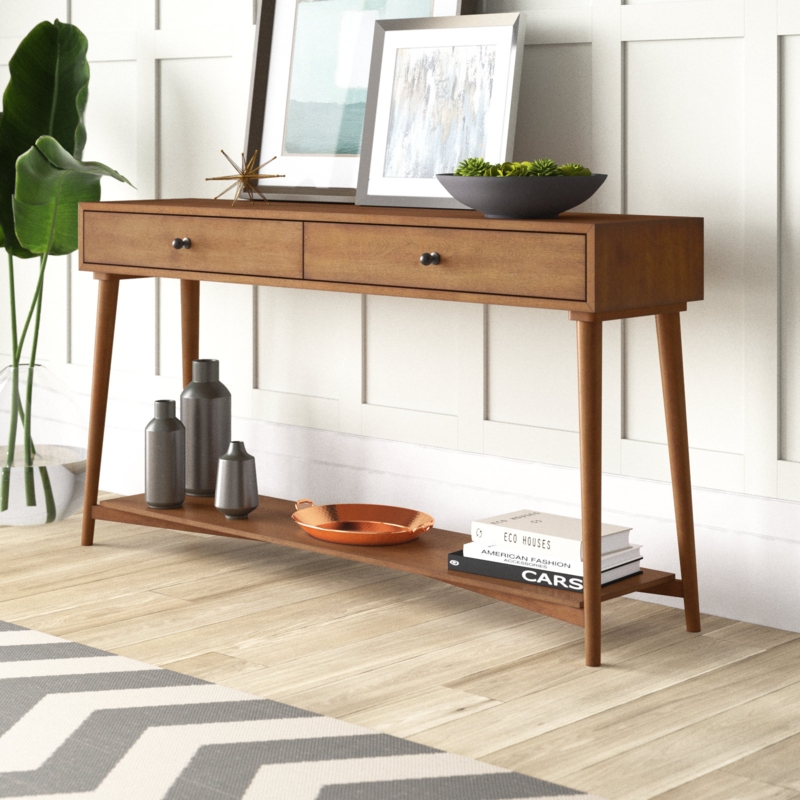 Mid-Century Modern Sofa Console Table