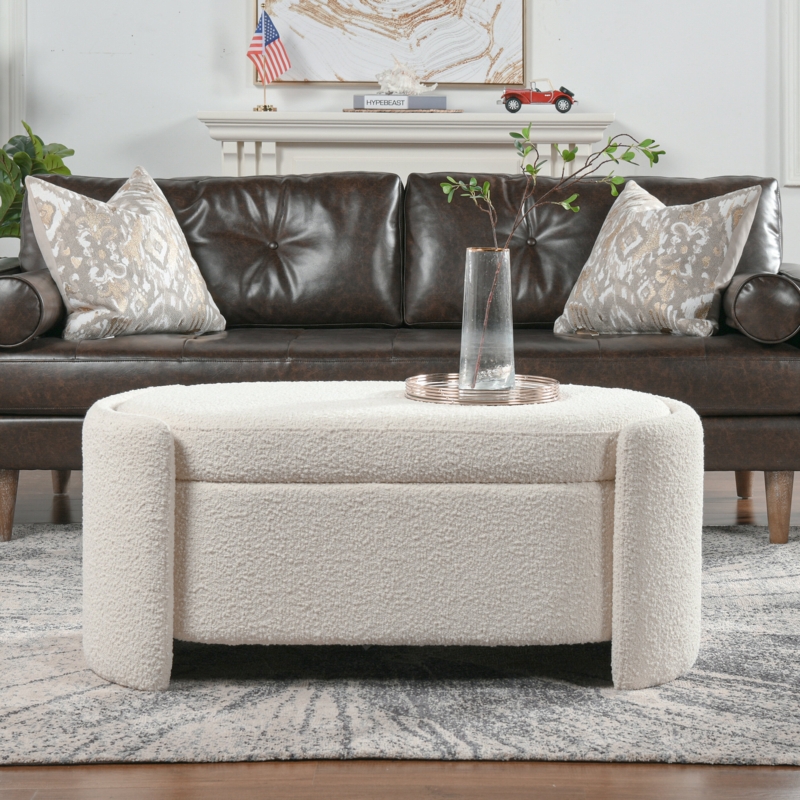 Oval Bench with Hidden Storage
