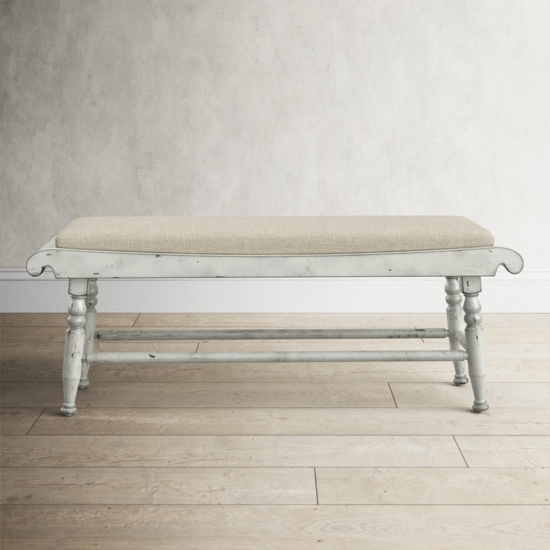Upholstered Bench with Turned Legs