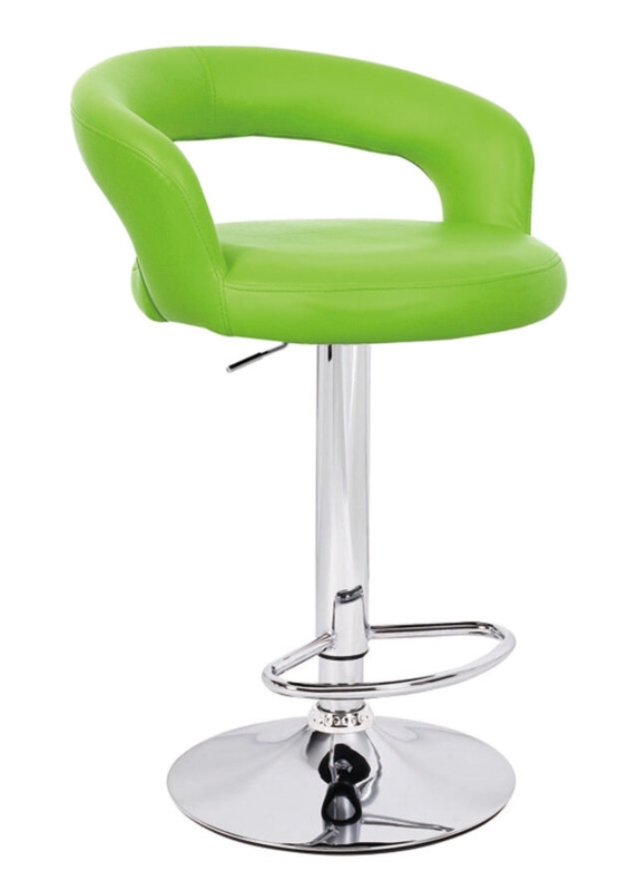 Set of 2 Faux Leather Bar Stools with Adjustable Height