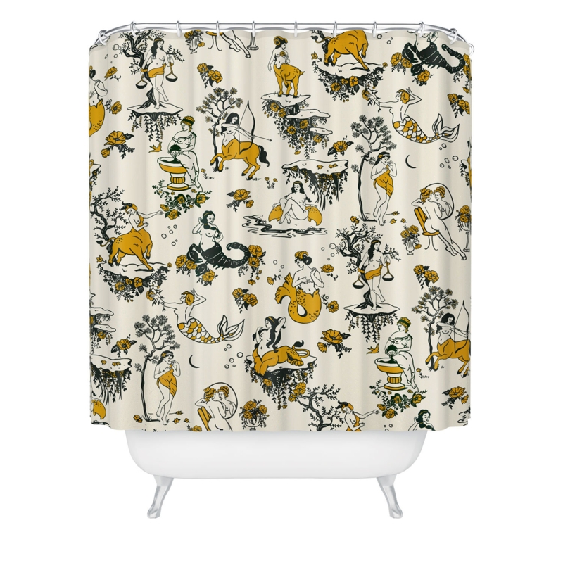 Woven Polyester Shower Curtain with Buttonholes