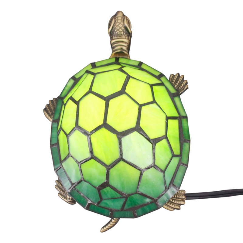 Tiffany Style Turtle Lamp with Stained Glass Shade