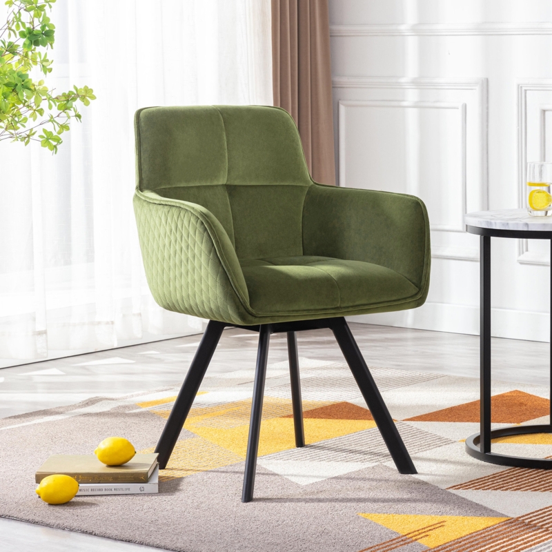 Swivel Velvet Armchair