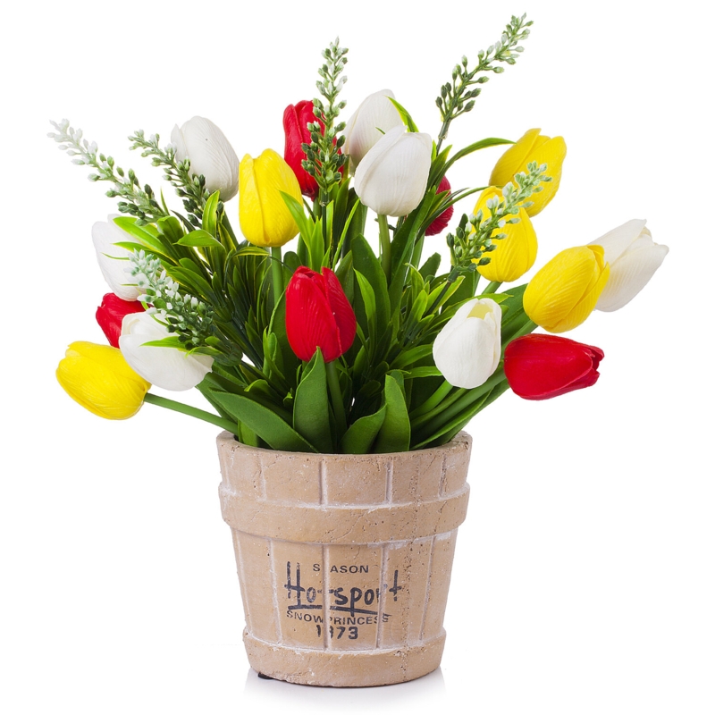 Mixed Tulip Arrangement in Pot
