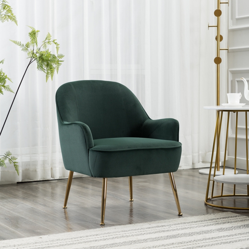 Classic Club Chair with Caster Wheels
