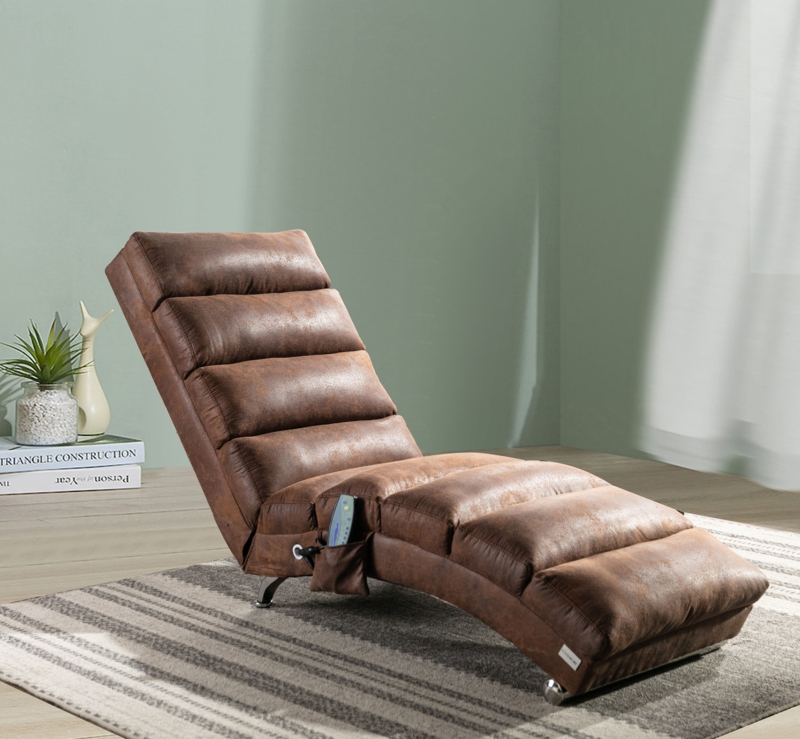 Ergonomic Chaise Lounge with Side Bag