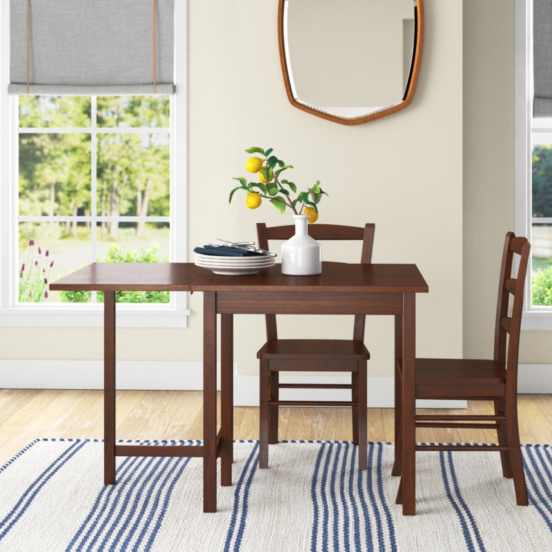 Drop Leaf Dining Table & Ladder Back Chairs Set