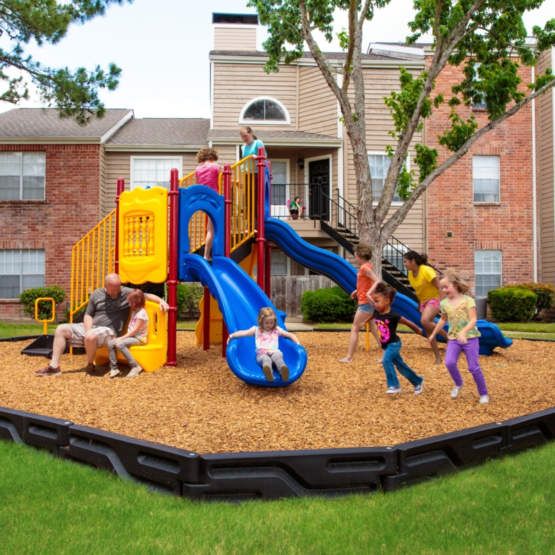 Playground System with Slides and Climber