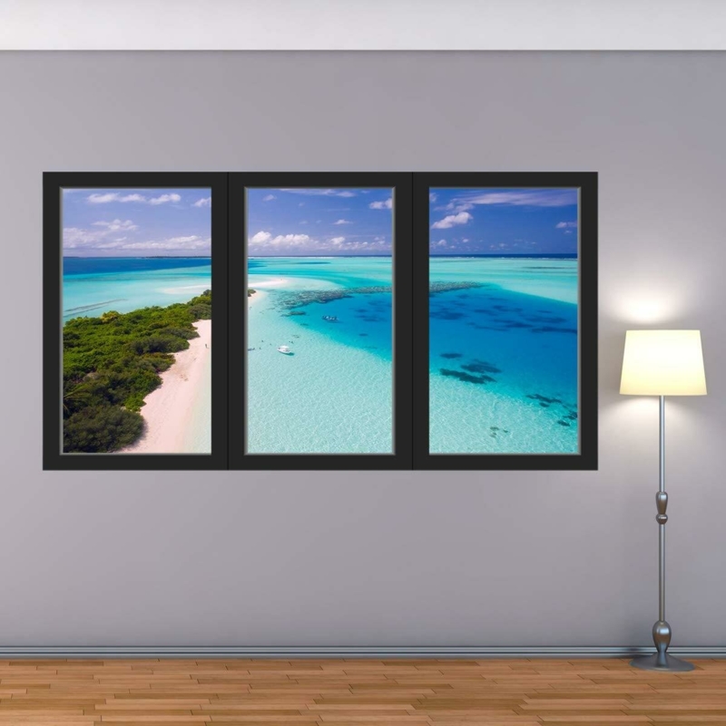 3D Ocean Mural Window View Wall Decal