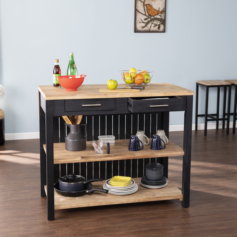 Expandable Acacia Kitchen Island