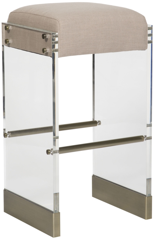 Bistro Stool with Acrylic Panels and Brass Base