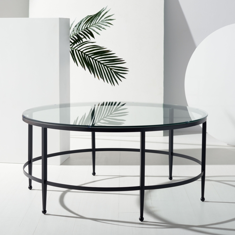 Gilt-Finish Circular Cocktail Table
