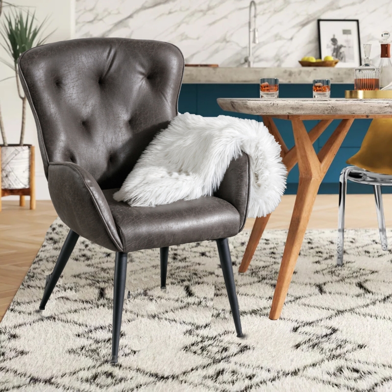 Sleek Accent Armchair with Metal Legs