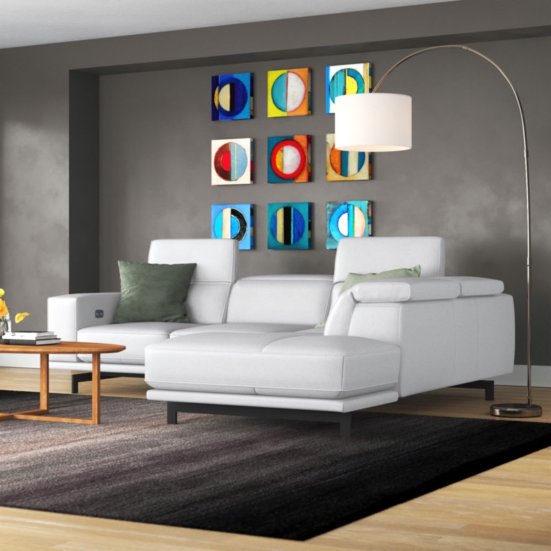 L-Shaped Sofa with Built-In Chaise Lounge