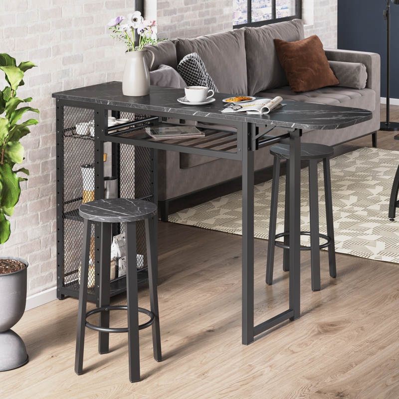 3-Piece Kitchen Island Set with Storage