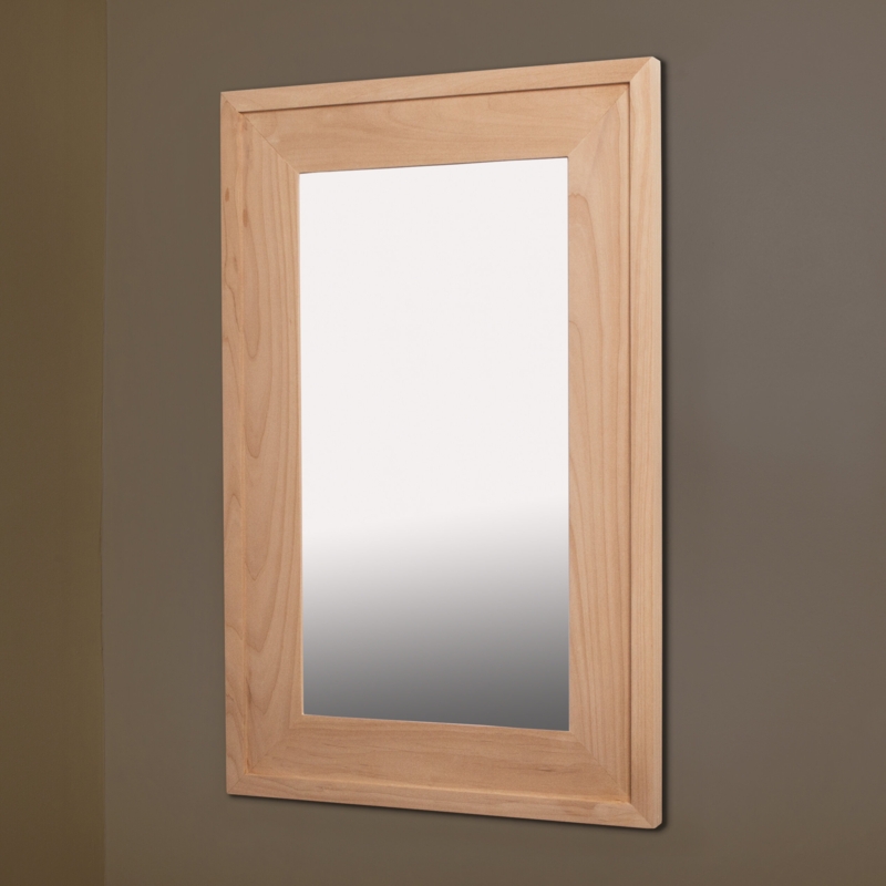 Sleek Wood Medicine Cabinet with Framed Mirror