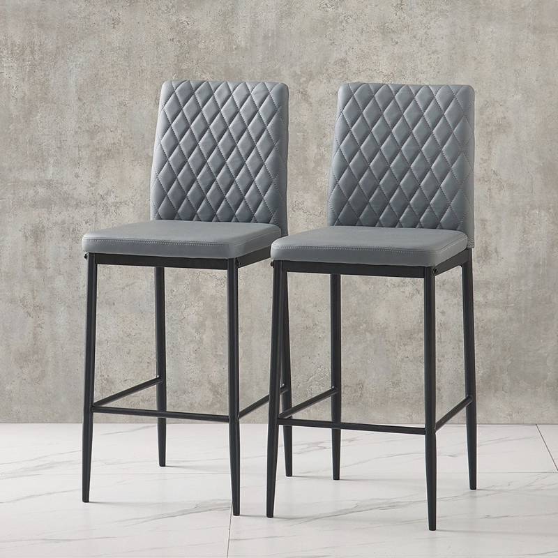 2-Piece Counter Stool Set with Diamond Tufting
