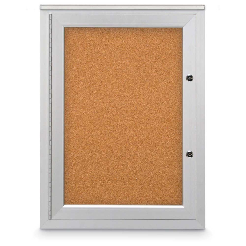 Traditional Single-Door Enclosed Corkboard