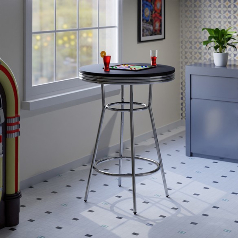 Retro Pub Table with Matching Swivel Barstools