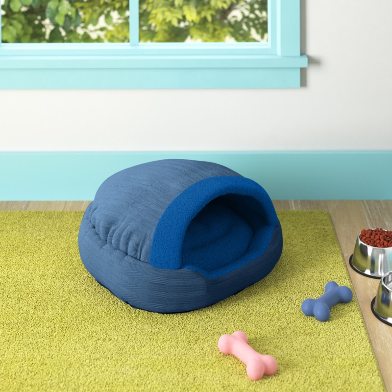Hooded Memory Foam Dog Bed