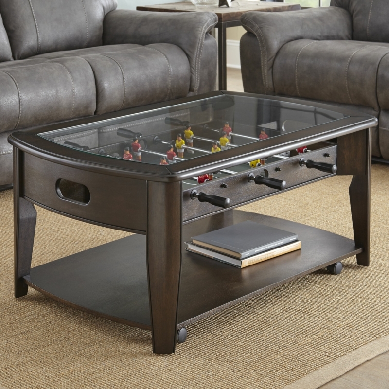 Foosball Game Table with Glass Surface