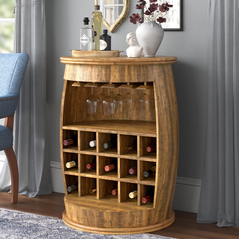 Accent Wine Barrel with Storage Rack