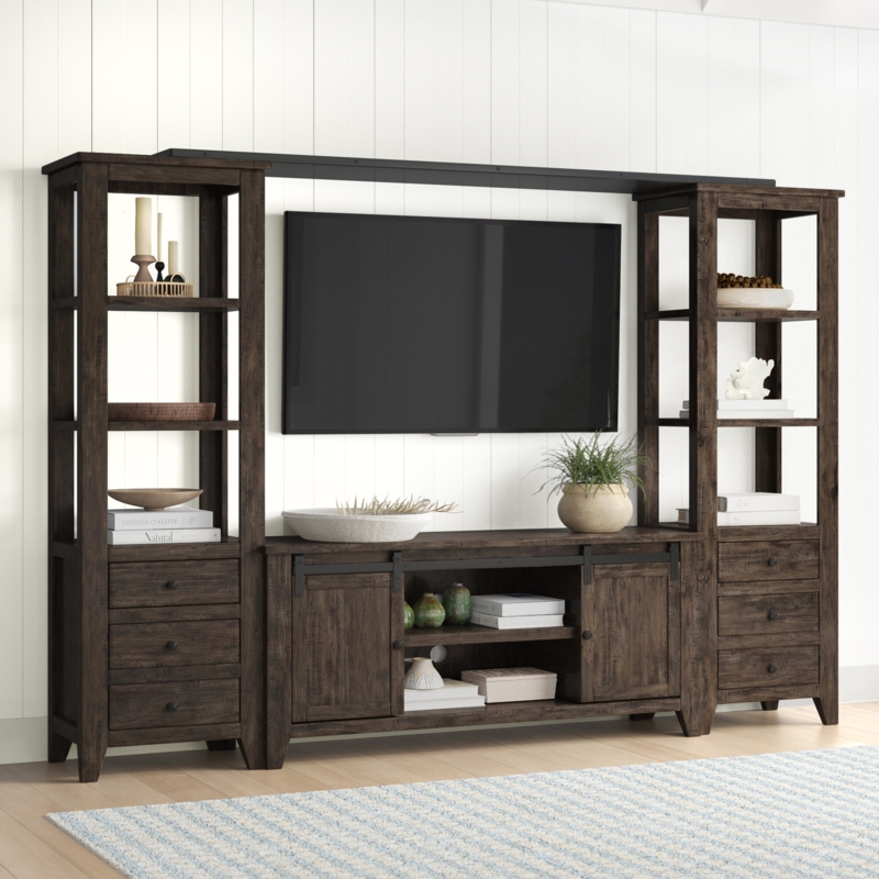 Rustic Coastal Farmhouse Entertainment Center