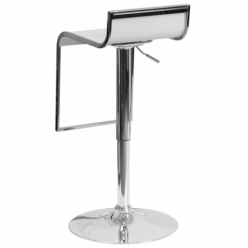 Contoured Plastic Adjustable Height Swivel Bar Stool