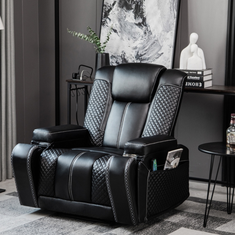Home Theater Seating with Invisible Cup Holders