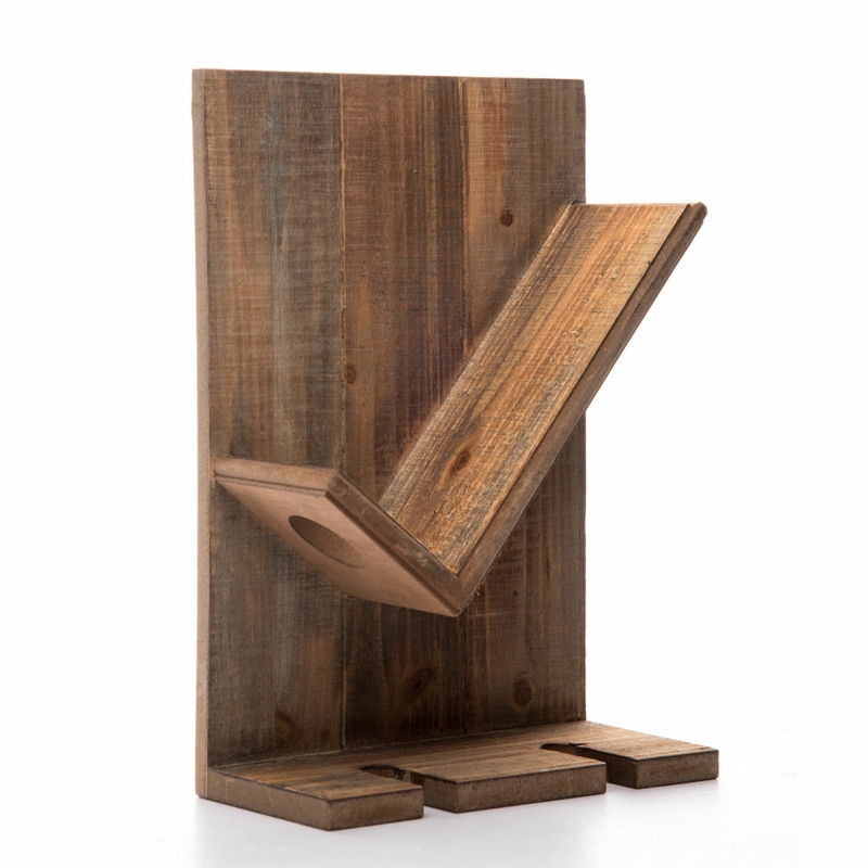 Rustic Wall Mounted Wine Rack with Stemware Slots