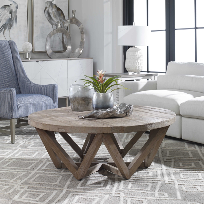 Reclaimed Elm Wood Cocktail Table