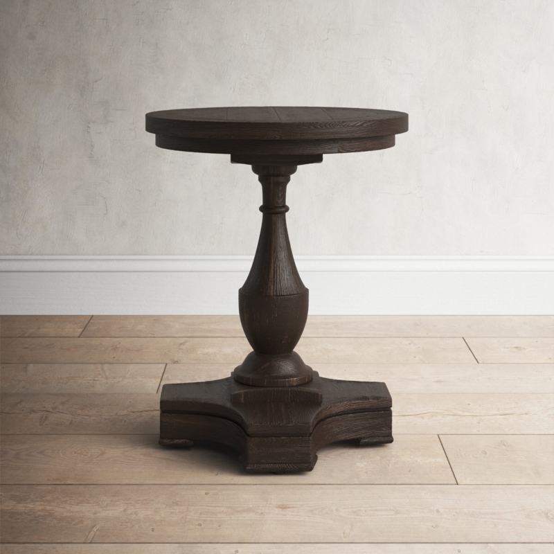Dark Coffee Bean Round End Table