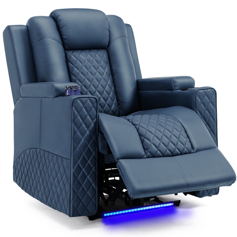 Reclining Heated Massage Chair with Ambient Lighting
