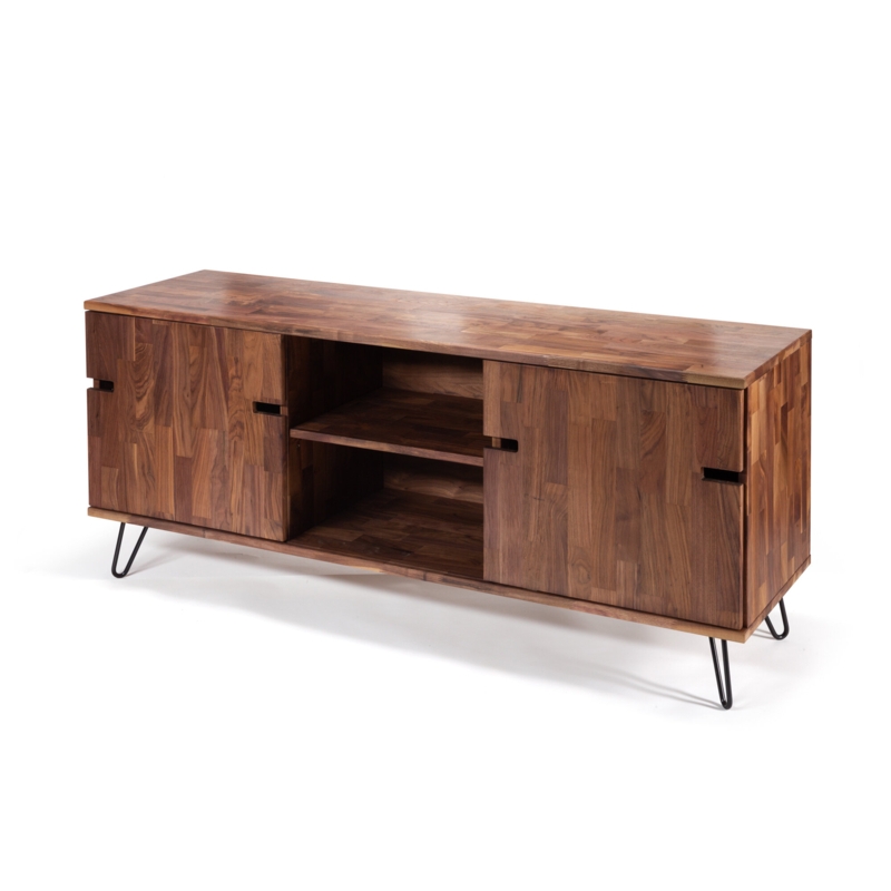 Two-Door Walnut Cabinet with Adjustable Shelves