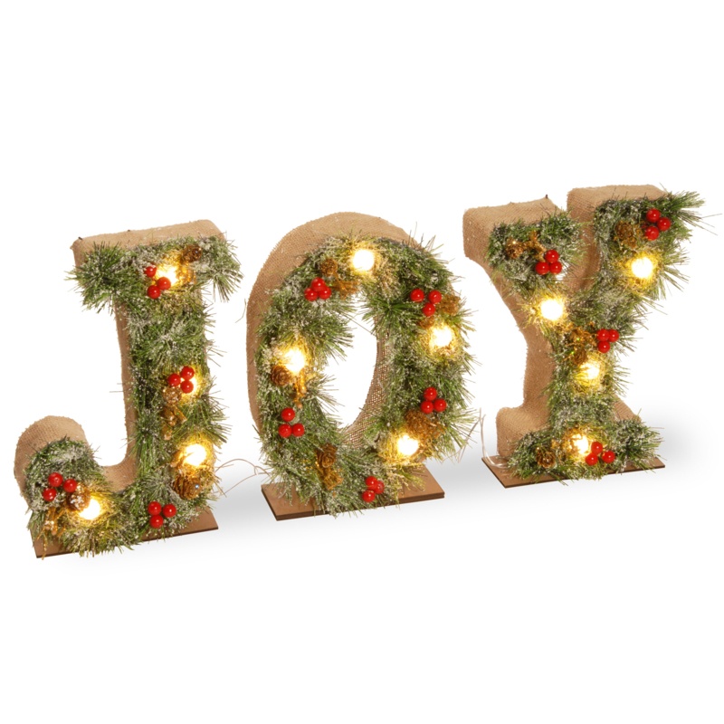 27" Pre-Lit Joy Decoration