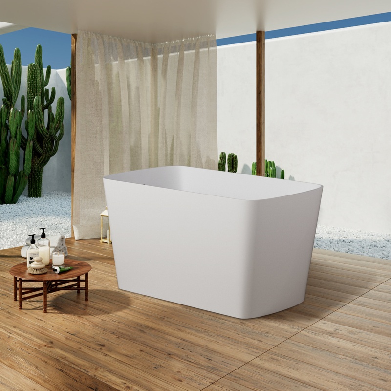 47" L x 27" W Freestanding Soaking Acrylic Bathtub with Seat