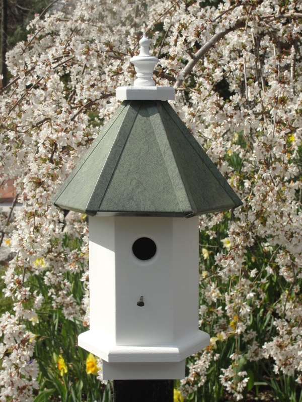 Allin 20'' H x 11'' W x 11'' D Post Birdhouse