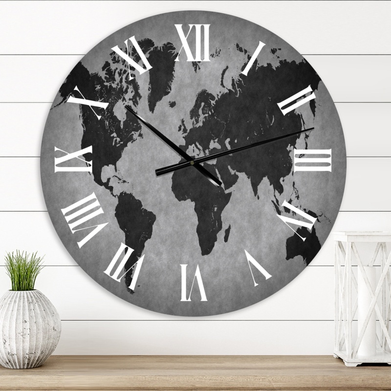 Ancient Map of The World IX - Vintage wall clock