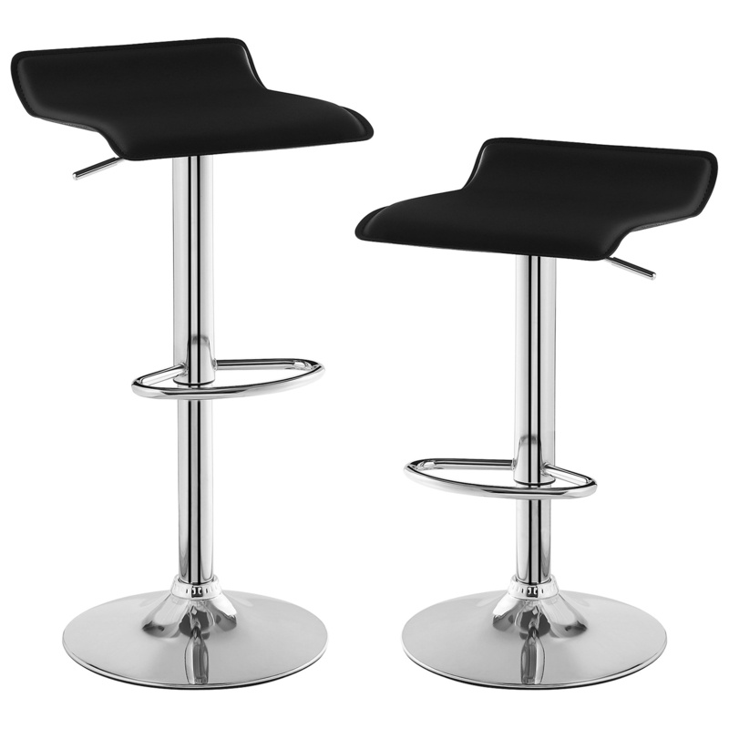 Aryelle Adjustable PVC Counter High Swivel Barstools