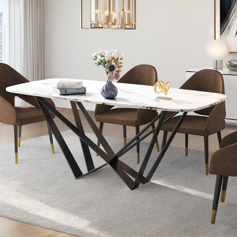 Balcke Trestle Natural Stone Dining Table for 6