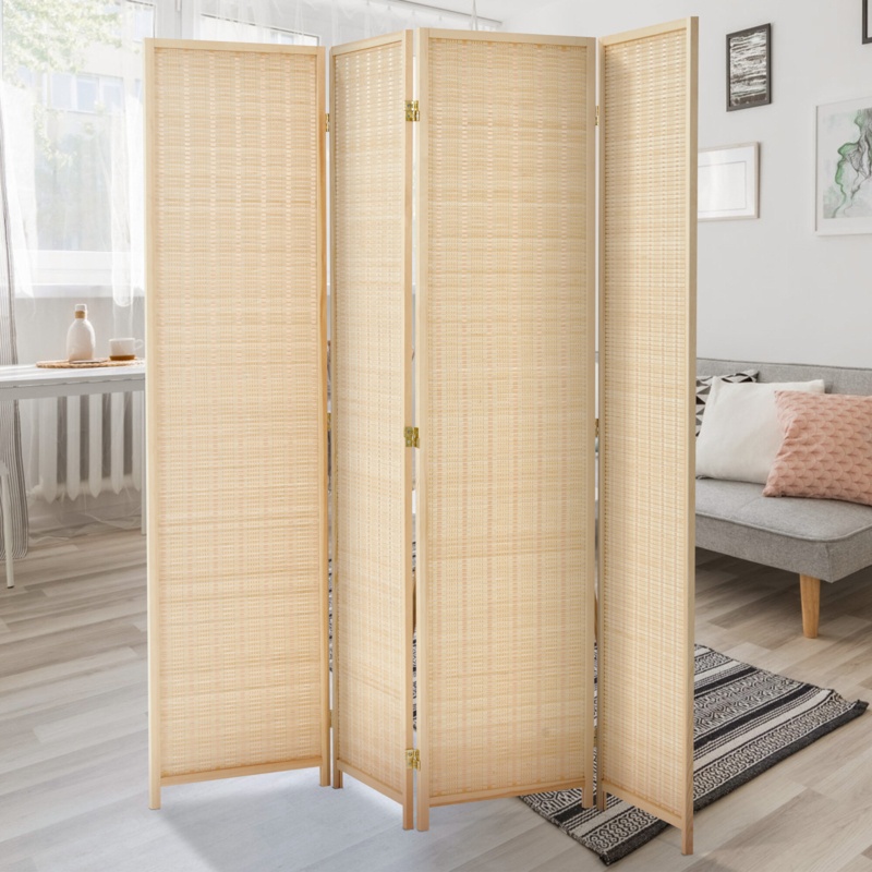 Bayou Breeze Panel Bamboo Room Divider Freestanding Double Hinged Folding Screen