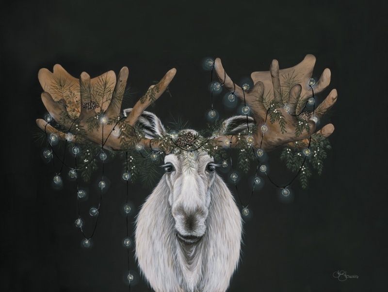 Berry Christ-Moose On Canvas by Hollihocks Art Print