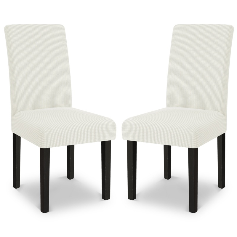 Billyjack Grid Stretch Box Cushion Dining Chair Slipcover