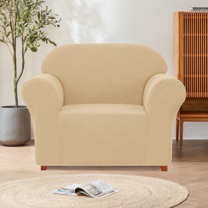 Billyjack Textured Grid Stretch Box Cushion Armchair Slipcover
