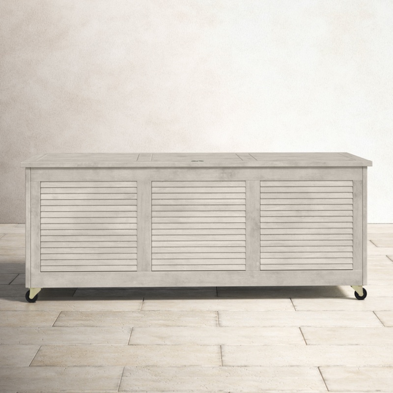 Birch Lane™ 50 Gallons Eucalyptus Solid Wood Deck Box with Wheels