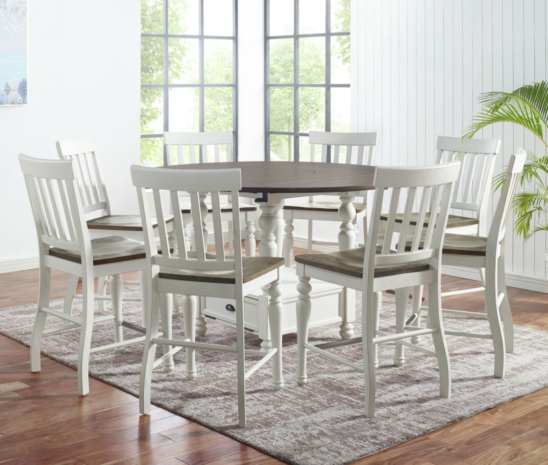 Cashden 8 - Person Counter Height Drop Leaf Solid Wood Dining Set