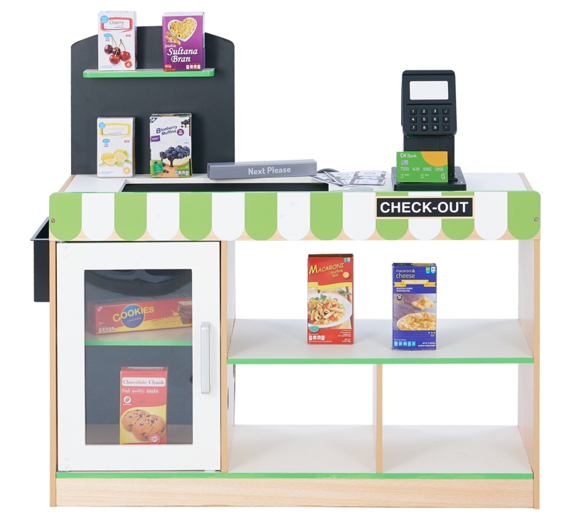 Cashier Teamson Kids Cashier Austin Wooden Play Market Stand, Green/White